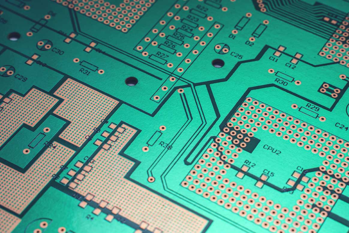 Close of a computer circuit board CAD file