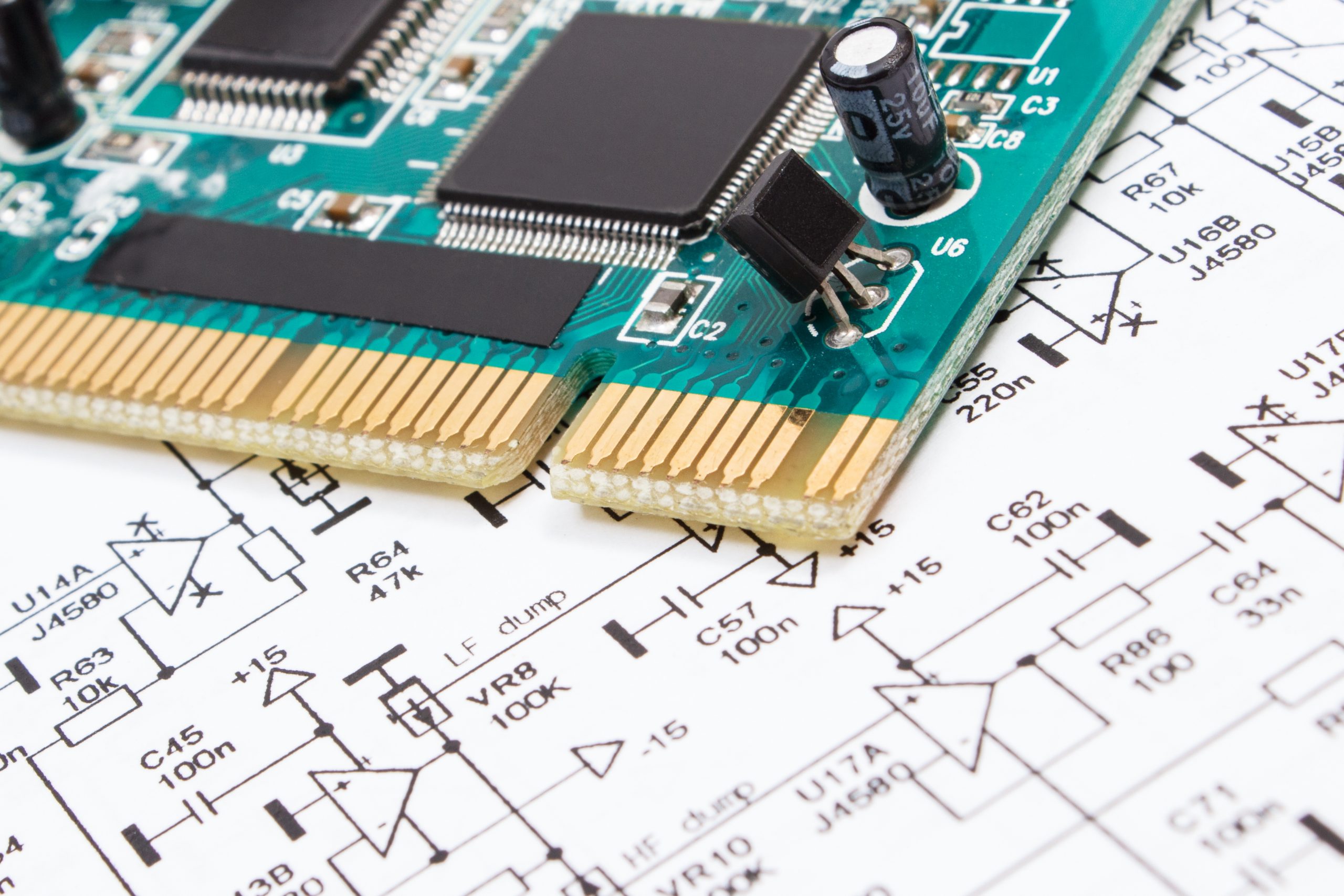 Printed circuit board and diagram of electronics.