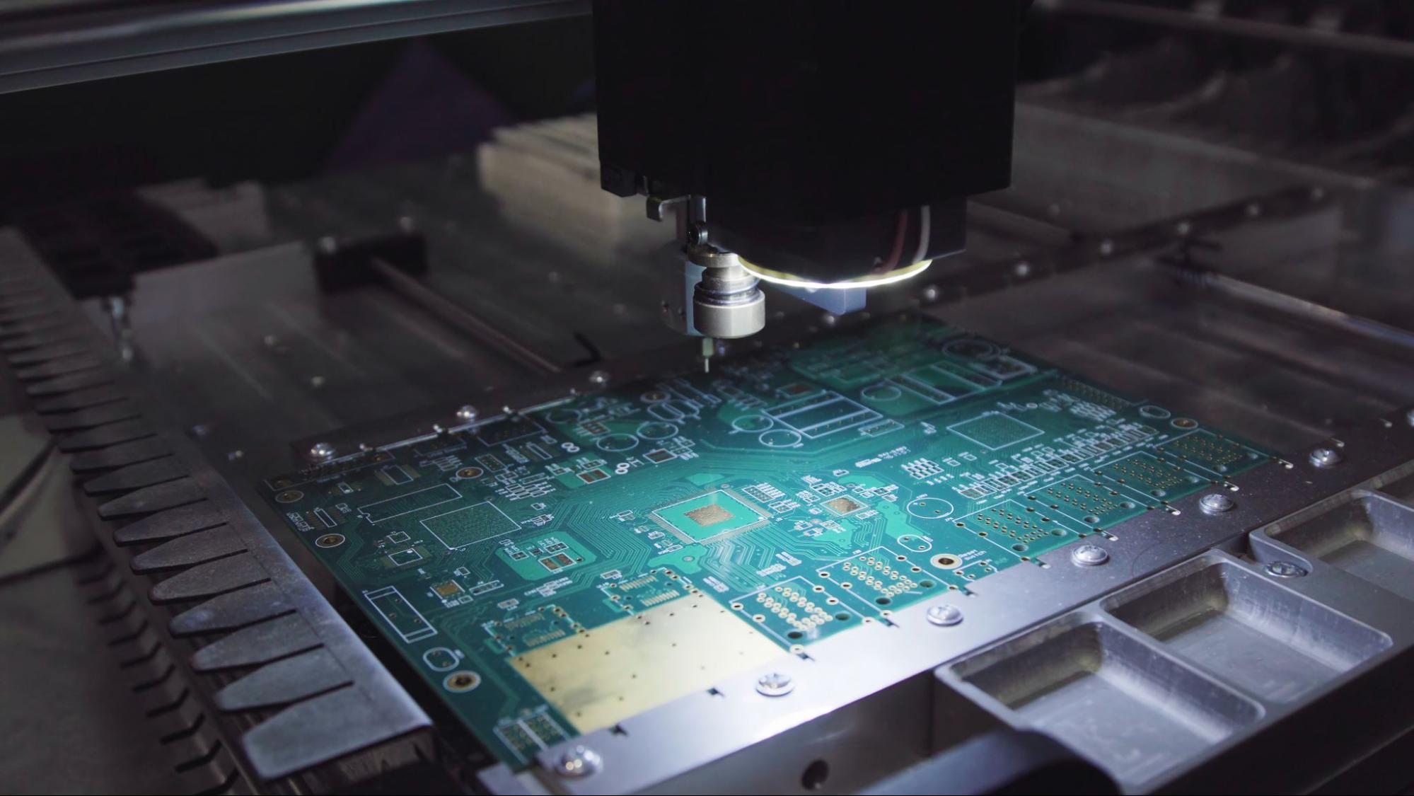 Printed circuit boards in a PCB Assembly production factory