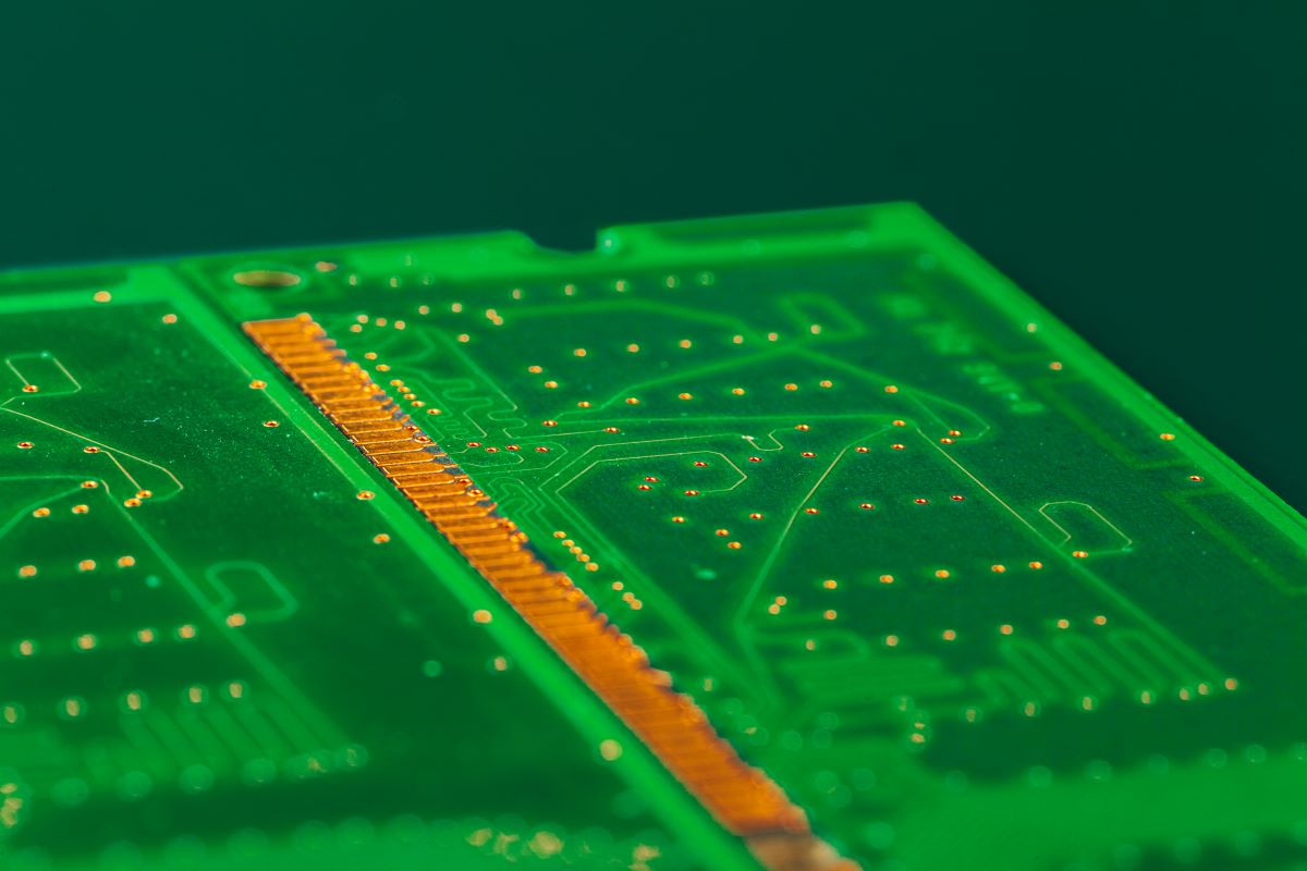 an up-close picture of a double-sided pcb